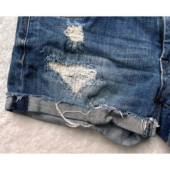 [BLANKNYC] The Fulton Boyfriend Distressed Cuffed Hem Denim Shorts, Size 25 - Picture 7 of 16